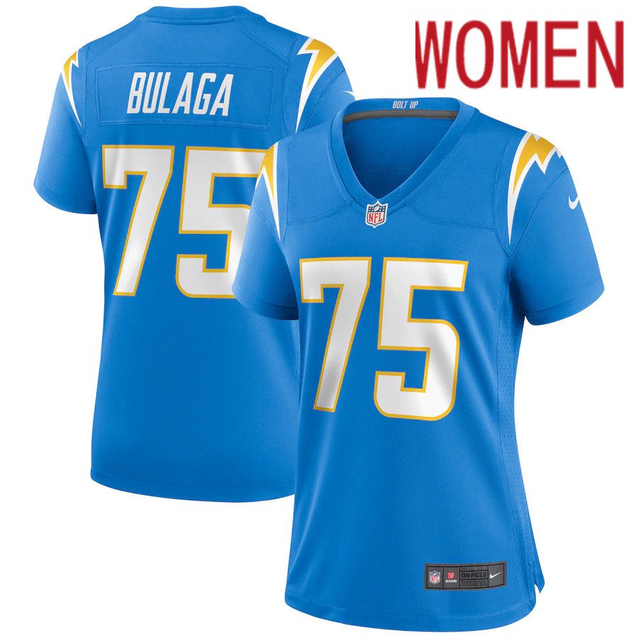 Women Los Angeles Chargers #75 Bryan Bulaga Nike Powder Blue Game NFL Jersey->women nfl jersey->Women Jersey